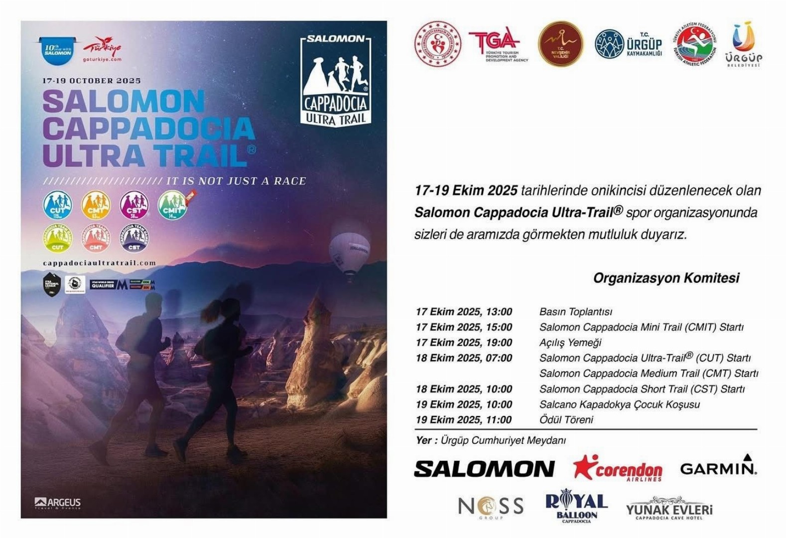 Salomon Cappadocia Ultra Trail 12. Yıl Basın Toplantısı Yarın Gerçekleştiriliyor