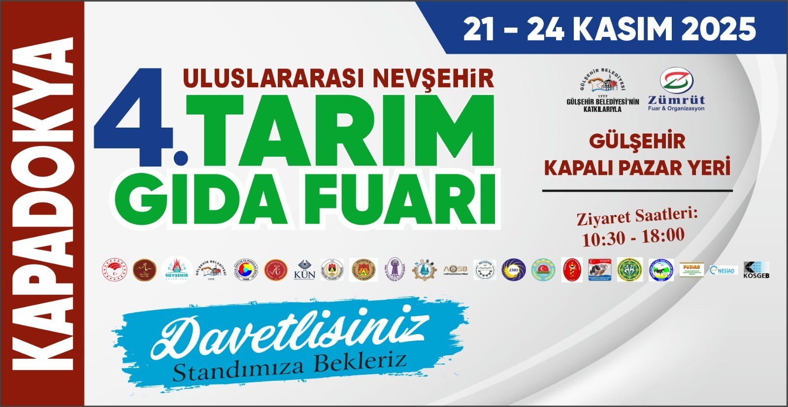 ? 4. Uluslararası Nevşehir Tarım, Gıda ve Hayvancılık Fuarı Başlıyor