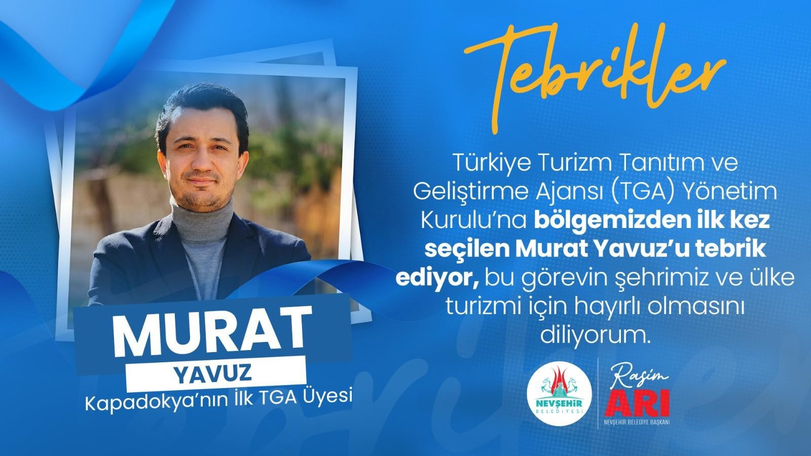 Başkan Arı, Kapadokya’dan TGA Yönetim Kuruluna Seçilen Yavuz’u Kutladı