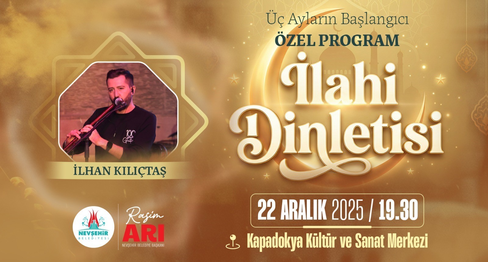 Nevşehir Belediyesi’nden Regaip Kandiline Özel İlahi Programı