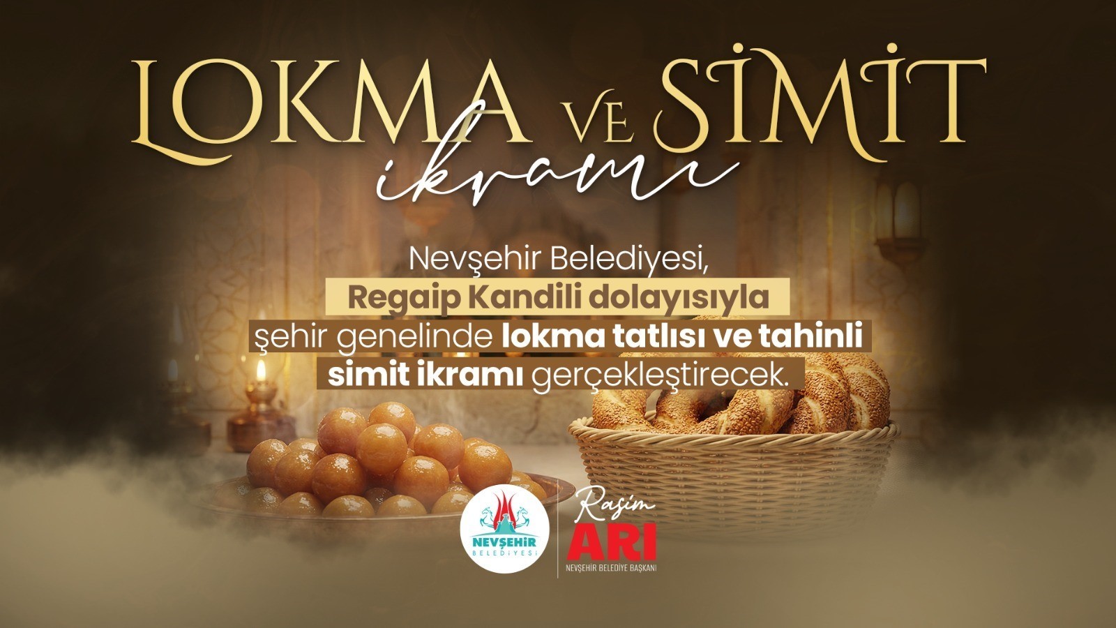 Nevşehir Belediyesi’nden Lokma Tatlısı ve Tahinli Simit İkramı