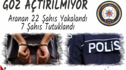 Aranan 22 Şahıs Yakalandı 7 Şahıs Tutuklandı.