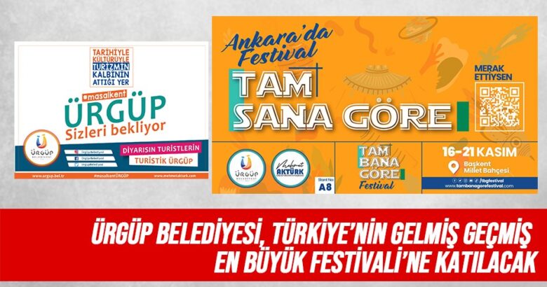  Ürgüp Belediyesi Ankara’da “Tam Bana Göre Festival”de stant açacak