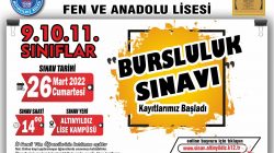 BURSLULUK SINAVI 26 MART 2022 CUMARTESİ SAAT 14.00 ‘da!