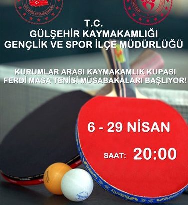  Gülşehir’de ferdi masa tenisi müsabakaları düzenlenecek