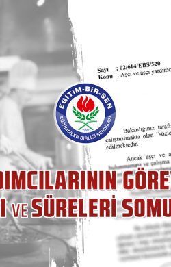 Aşçı ve yardımcılarının görev tanımları, çalışma şartları ve süreleri somutlaştırılmalıdır