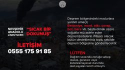 Depremzedelere bir sıcak dokunuşta Anadolu Lisesinden