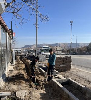 Göreme’de iki cadde de çalışma var