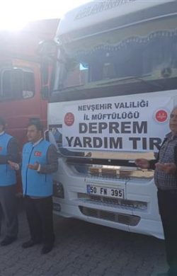 Nevşehir’den deprem bölgesine 3 tır yardım gönderildi