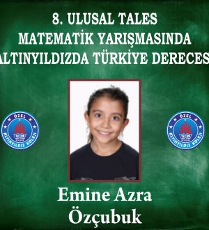 8. ULUSAL TALES MATEMATİK YARIŞMASINDA ALTINYILDIZDA TÜRKİYE DERECESİ